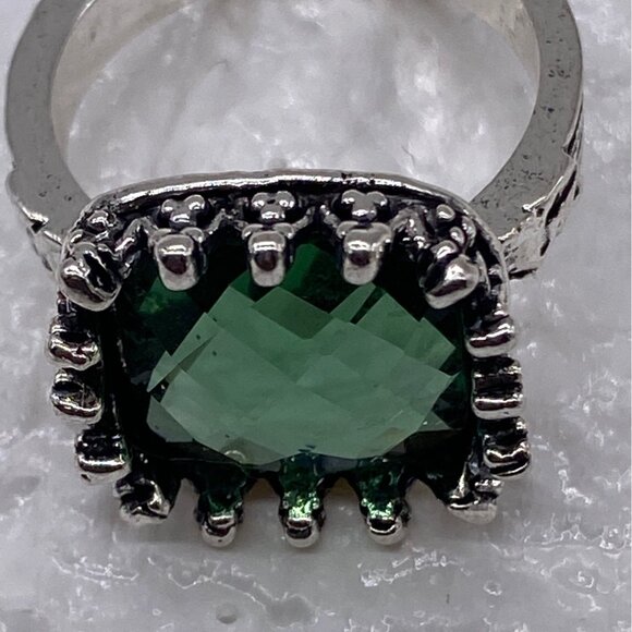 Princess Green Moonstone Gemstone 925 Silver Plated Ring Sz 7 Wedding Engagement - Picture 11 of 11